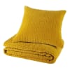 Coussin en velours piqué jaune moutarde 60 x 60 cm